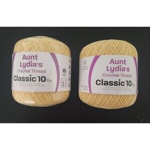Aunt Lydias Cotton Crochet Thread Classic 10 Maize 0423- Set of 2 - New